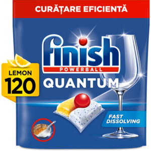 Detergent capsule pentru masina de spalat vase Finish Quantum Lemon, 120 spalari imagine