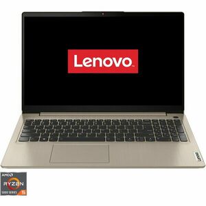 Laptop Lenovo IdeaPad 3 15ALC6 cu procesor AMD Ryzen 5 5500U, 15.6, Full HD, 8GB, 256GB SSD, AMD Radeon Graphics, No OS, Sand imagine