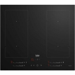 Plita Beko HII64720UF2T electrica cu inductie IndyFlex, 60cm, 4 zone de gatit, 9 niveluri de putere, Power Management, Ready2Cook, Automatic pan recongnition, inchidere automata, blocare display, culoare: negru, latime 60 cm imagine