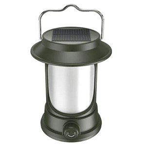 UB Lampa Solara Retro Camping LY17 Verde cu Maner Reincarcabila imagine