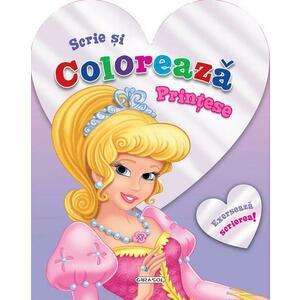 Scrie si coloreaza printese imagine