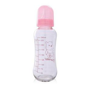 Biberon din sticla cu capac Lorelli, 240 ml, Pink imagine