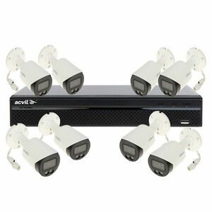 Sistem supraveghere IP exterior basic Dahua ACVDH-B8EXTIR30-4MP-M, 4 MP, 2.8 mm, IR 30 m, 8 camere imagine