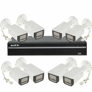 Sistem supraveghere IP exterior basic Dahua ACV-B8EXTIR60-8MP-M 8 MP, 3.6 mm, IR 60 / lumina calda 50 m, 8 camere imagine