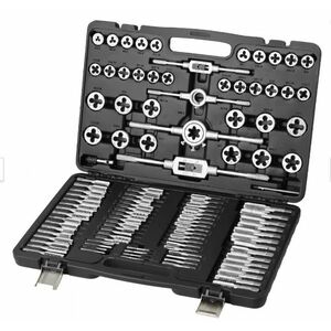 Trusa tarozi si filiere 110 piese M2-M18 set metric profesional imagine