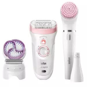 Epilator Braun Silk-epil Beauty Set 9 9/975 BS SensoSmart™, Micro-Grip, Wet & Dry, 40 pensete, 3 viteze, cu 7 accesorii, inclusiv Braun FaceSpa imagine