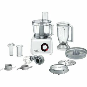 Robot de bucatarie Bosch MC812W620, 1100 W, pana la 50 functii, functie Smart, bol 3.9 l, blender 1.5 l, discuri inox, alb imagine