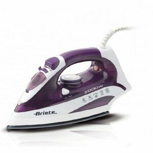 Fier de calcat Ariete 6235, 2000W, 300 ml, talpa ceramica, Violet/Alb imagine