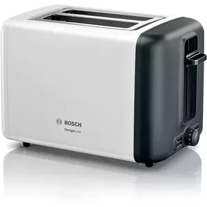 Prajitor de paine Bosch DesignLine TAT3P421, 2 felii, 970W, Alb/ gri imagine