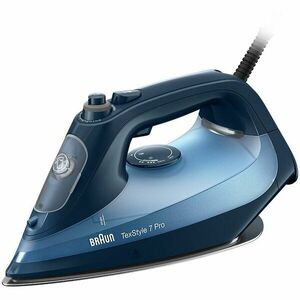 Fier de calcat Braun TexStyle 7 SI7160BL, 3000 W, abur variabil 50g/min, jet de abur 225g/min, rezervor 300 ml, tehnologie FreeGlide 3D, talpa EloxalPlus, Albastru imagine