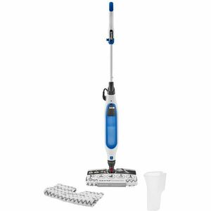 Mop electric cu aburi Shark S6001EU, 1050W, 350ml, 2.7Kg, Tehnologie Klick'n Flip, Steam Blast Mode, Mop cu 2 fete, Alb/ albastru imagine