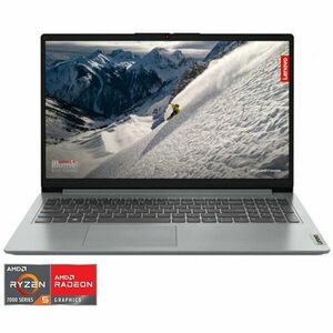 Laptop Lenovo IdeaPad 1 15AMN7 cu procesor AMD Ryzen™ 5 7520U pana la 4.3 GHz, 15.6, Full HD, IPS, 16GB DDR5, 512GB SSD, AMD Radeon™ 610M, No OS, Cloud Grey imagine