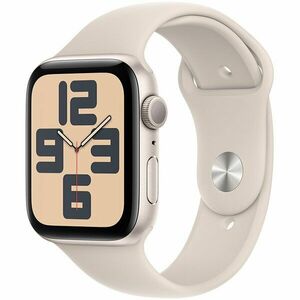 Apple Watch SE (2023), GPS, Carcasa Starlight Aluminium 44mm, Starlight Sport Band - M/L imagine