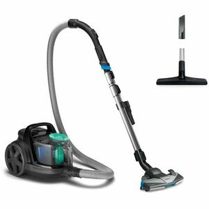 Aspirator fara sac FC9550/09, 900 W, 1.5 l, Tehnologia PowerCyclone 7 Filtru HEPA 13, Cap de aspirare TriActive+, Negru/Verde imagine