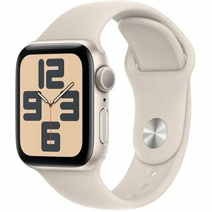 Apple Watch SE (2023), GPS, Carcasa Starlight Aluminium 40mm , Starlight Sport Band - M/L imagine