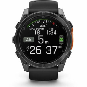 Smartwatch Garmin fenix 8, 51mm, AMOLED, Slate Gray, Black Silicone Band imagine