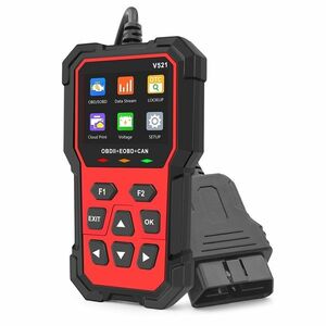 Tester Diagnoza Multimarca Techstar V521, Scanner OBD2 EOBD CAN, Citeste peste 4000 coduri eroare, ARM 32-bit Cortex-M3 Negru/Rosu imagine