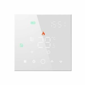 Resigilat Termostat Techstar® Smart TH-10W, Wireless, 16A, 3500W, Google Home, Alexa, Tuya, Senzor Pardoseala, Alb imagine