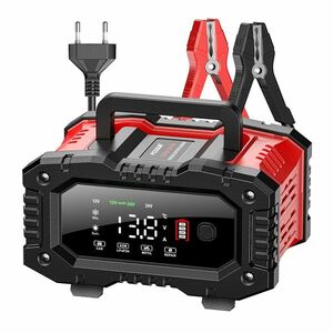 Redresor Auto Digital Foxsur FPT-200, Incarcator Automat 12V/24V 20A pentru Baterii 6Ah-300Ah, Ecran LCD și Compatibilitate Extinsa pentru Baterii Auto, Moto, Camion imagine