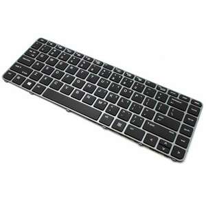 Tastatura HP Folio 1040 G3 Neagra cu Rama Gri iluminata backlit imagine