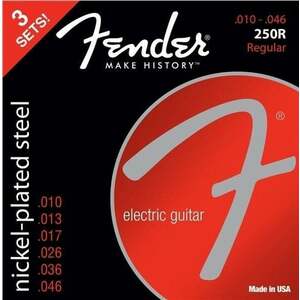 Fender 250R Electric Nickel Plated Steel Ball End 10-46 3 pack Corzi chitare electrice imagine