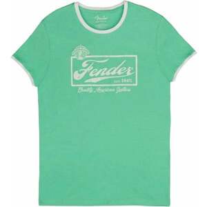 Fender Tricou Beer Label Ringer Sea Foam Green/White XL imagine