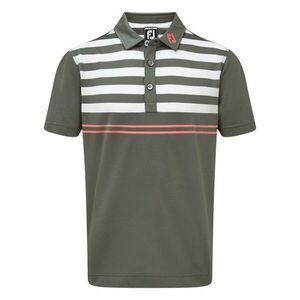 Footjoy Stretch Pique with Graphic Stripes Granite/White/Watermelon S Tricou polo imagine