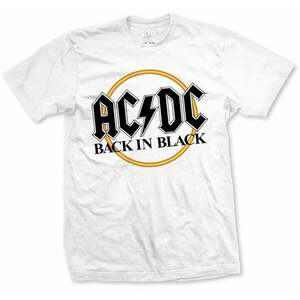 AC/DC Tricou Back in Black Unisex White S imagine