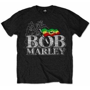 Bob Marley Tricou Distressed Logo Unisex Black L imagine