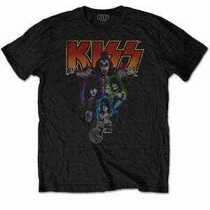 Kiss Tricou Neon Band Unisex Black M imagine