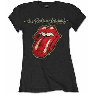 The Rolling Stones Tricou Plastered Tongue Womens Black L imagine