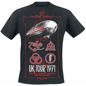 Led Zeppelin Tricou UK Tour '71. Unisex Black M imagine