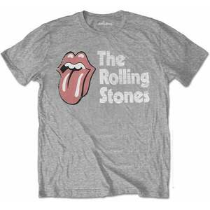 The Rolling Stones Tricou Scratched Logo Unisex Gri L imagine