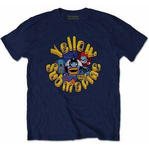 The Beatles Tricou Yellow Submarine Baddies Unisex Albastru Navy XL imagine