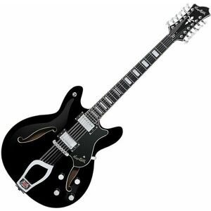 Hagstrom Viking Deluxe 12 Negru Lucios Chitară semi-acustică imagine