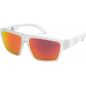 Adidas SP0008 26G Transparent Frosted Crystal/Grey Mirror Orange Red Ochelari pentru sport imagine