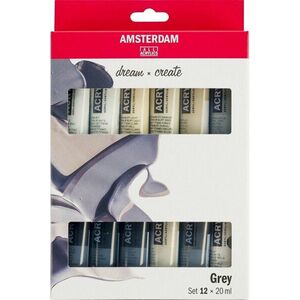 Amsterdam General Selection Set de vopsele acrilice Greys 12 x 20 ml imagine