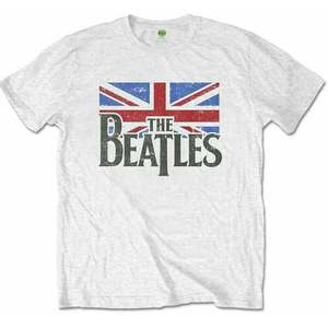 The Beatles Tricou Drop T Logo & Vintage Flag Kids White 7 - 8 ani imagine