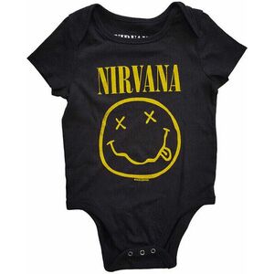 Nirvana Tricou Yellow Happy Face Kids Black 6-9 Luni imagine