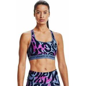 Under Armour Women's Armour Mid Crossback Printed Sports Bra Mineral Blue/Midnight Navy XS Lenjerie de fitness imagine