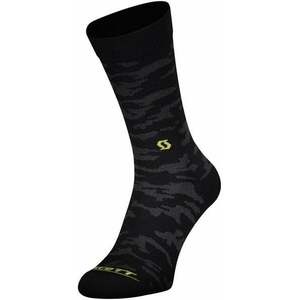 Scott Sock Trail Camo Crew Black-Sulphur Yellow S Șosete pentru alergre imagine