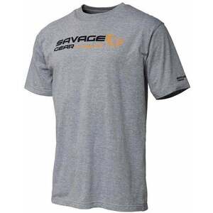 Savage Gear Tricou Signature Logo T-Shirt Grey Melange S imagine