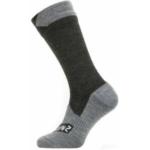 Sealskinz Waterproof All Weather Mid Length Sock Black/Grey Marl M Șosete ciclism imagine