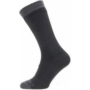 Sealskinz Waterproof Warm Weather Mid Length Sock Black/Grey L Șosete ciclism imagine