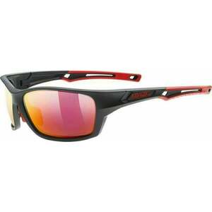 UVEX Sportstyle 232 Polarized Black Mat Red/Mirror Red Ochelari ciclism imagine