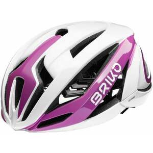 Briko Quasar Shiny White/Plum L Cască bicicletă imagine