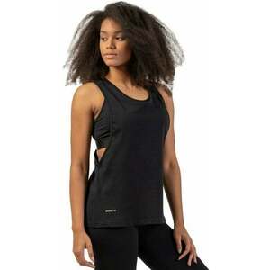 Nebbia Sleeveless Loose Cross Back Tank Top "Feeling Good" Black S Tricouri de fitness imagine