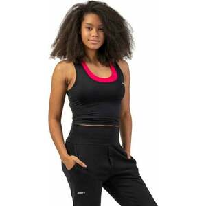 Nebbia Sporty Slim-Fit Crop Tank Top Black L Tricouri de fitness imagine