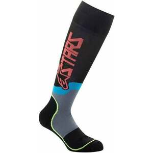 Alpinestars Sosete MX Plus-2 Socks Black/Yellow Fluorescent/Coral M imagine