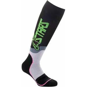 Alpinestars Sosete MX Plus-2 Socks Black/Green Neon/Pink Fluorescent L imagine